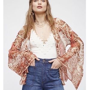 Free People ‘Fleur de Lis’ Sheer Kimono